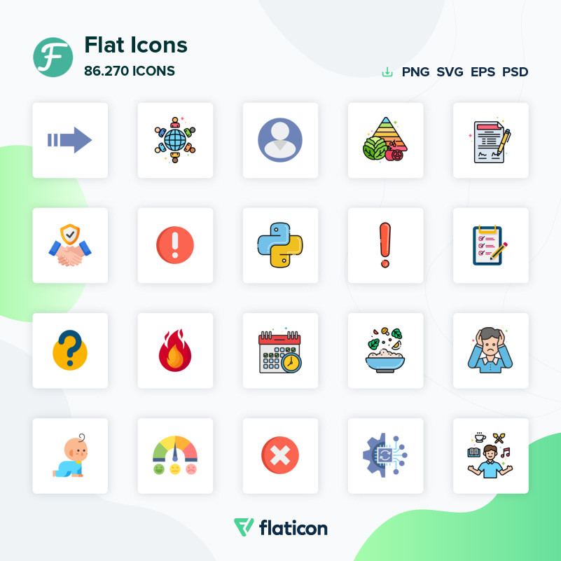 Free Download: 110 Flat Icons For Personal or Commercial Use [with