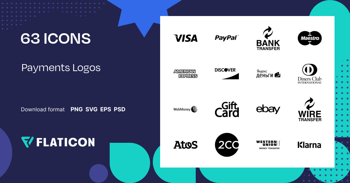 Payments Logos Icon Pack | Filled | 63 .SVG Icons