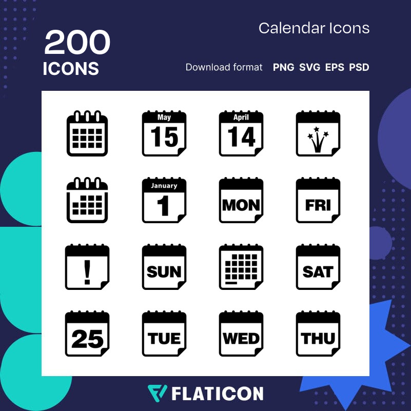 Calendar Icons Icon Pack 200 Svg Icons