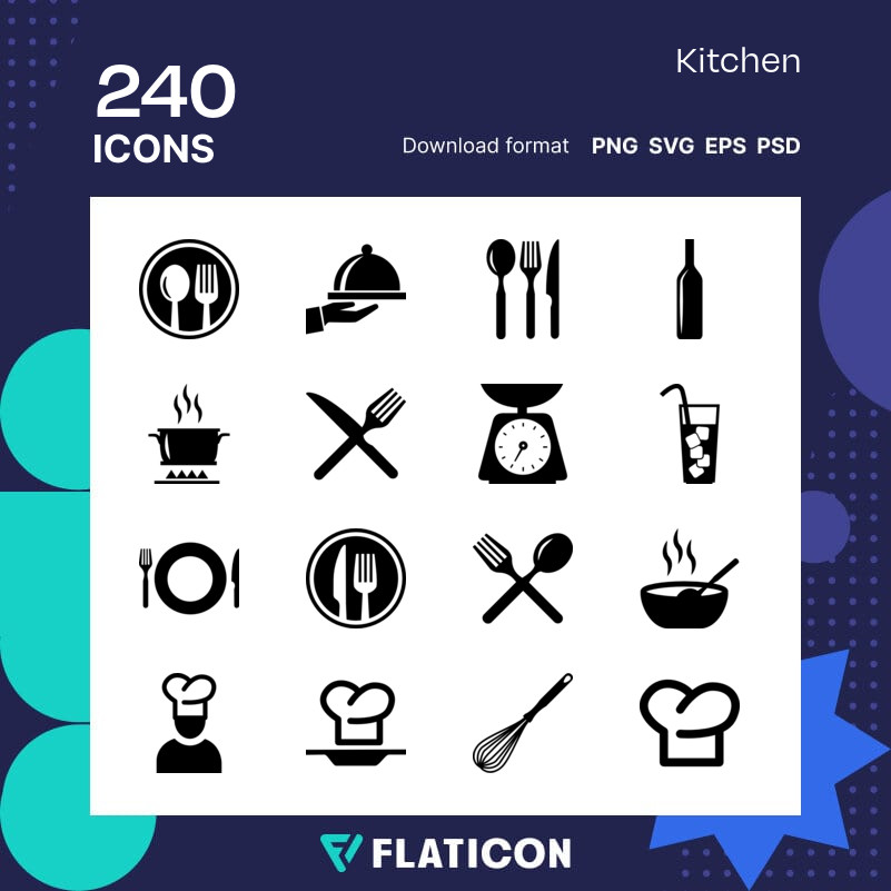 Free Vector  Kitchen stuff icons set