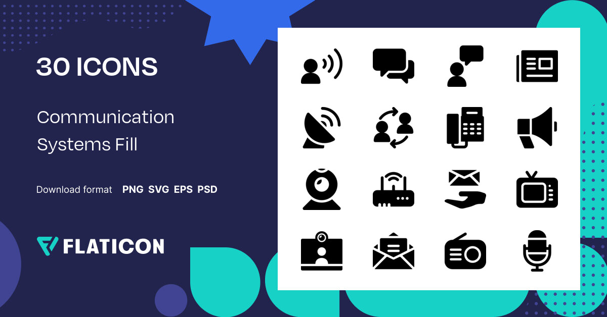 Communication Systems Fill Icon Pack | 30 .SVG Icons