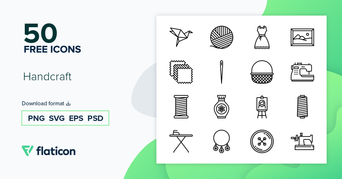 Handcraft Icon Pack | Lineal | 50 .SVG Icons