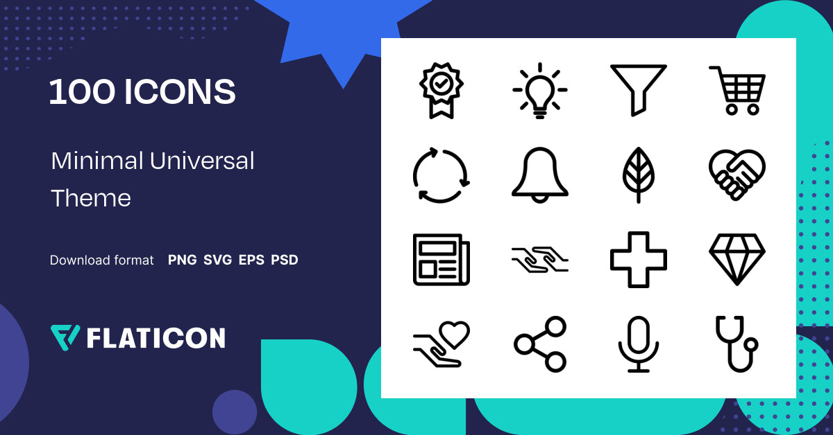 Pack de iconos Minimal universal theme | Lineal | 100 Iconos .SVG