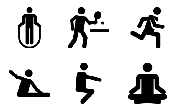 solid fitness human pictograms