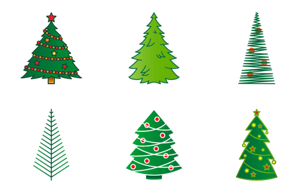 linear christmas trees