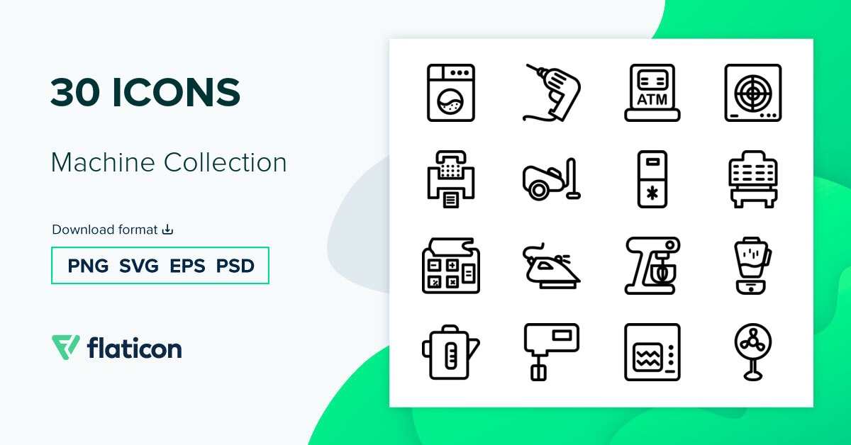 Machine Collection Icon Pack | Lineal | 30 .SVG Icons