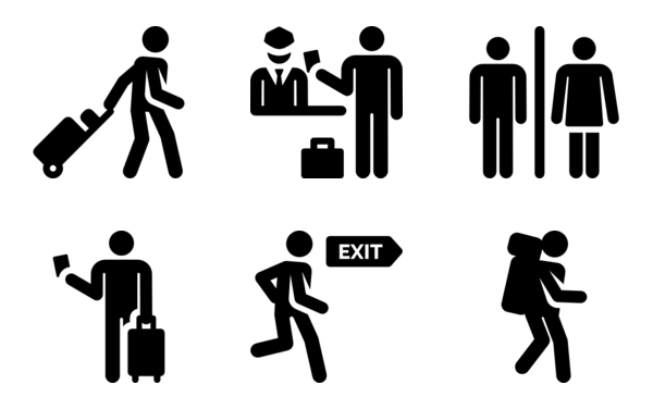 airport human pictograms