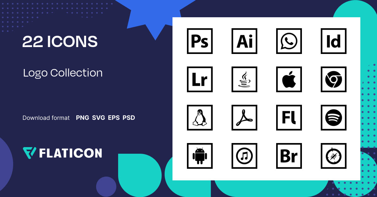 Logo Collection Icon Pack | Lineal | 22 .SVG Icons