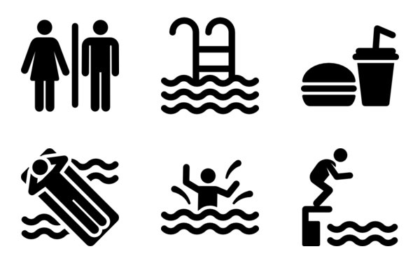 swimming pool icon collection swimming pool icon collection
