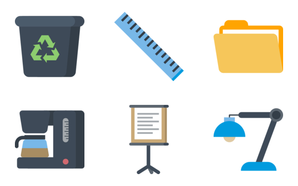 Stationery and office icon set