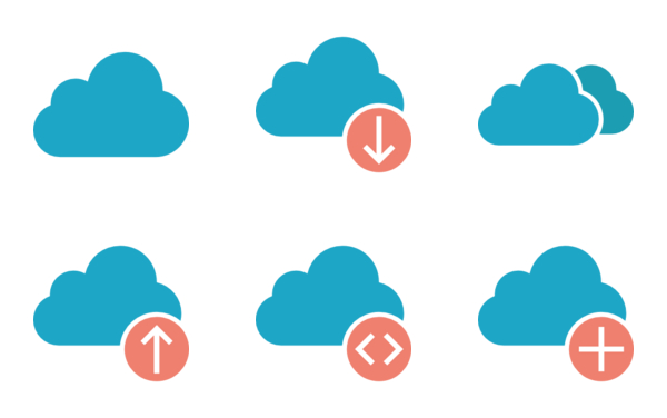 cloud computing icon set