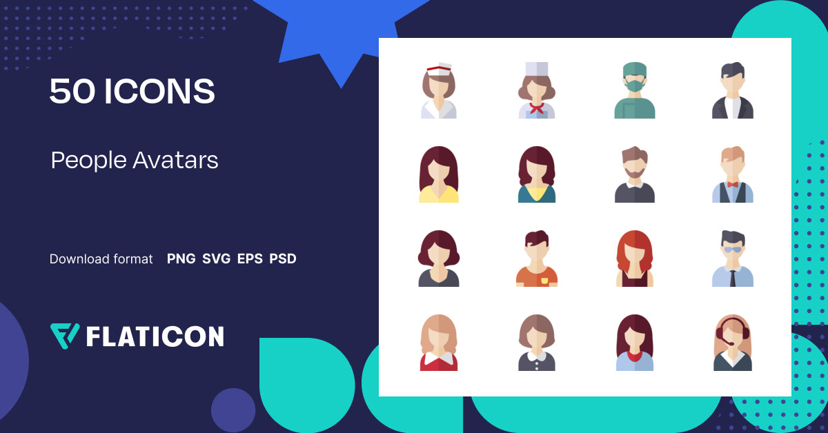 People Avatars Vector Free Icon Set 