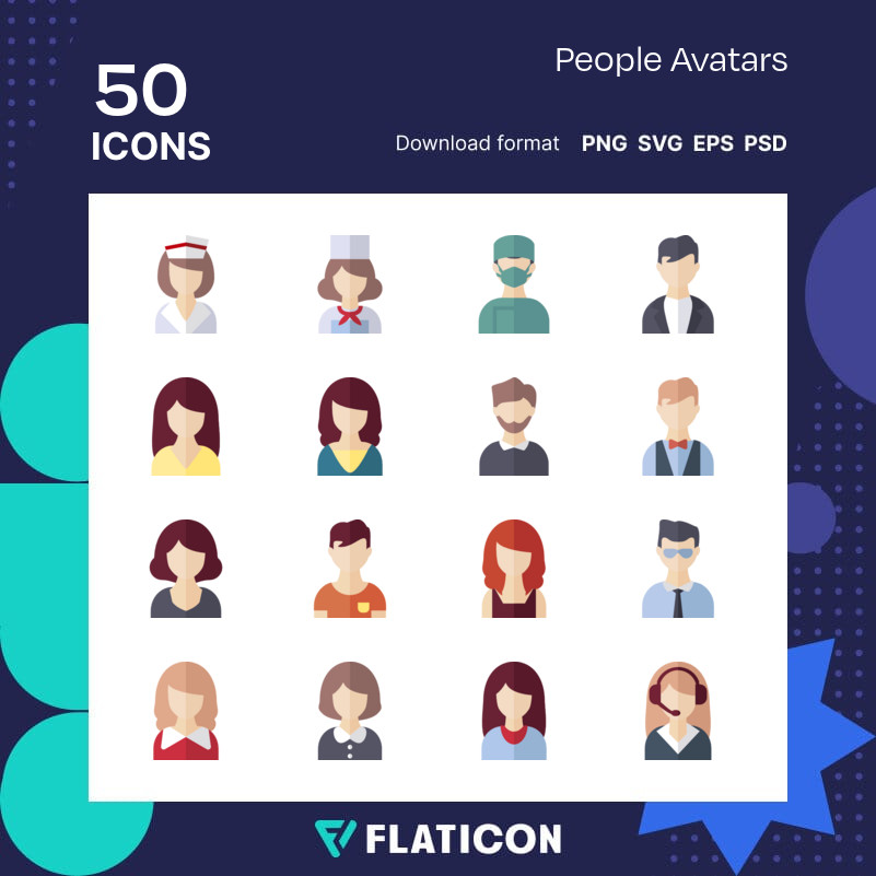 People avatar flat icons Royalty Free Vector Image