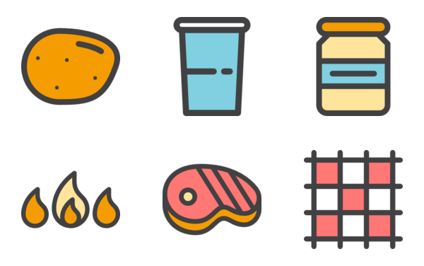 picnic and bbq icons