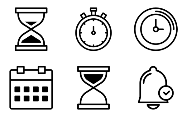 time and date icon set