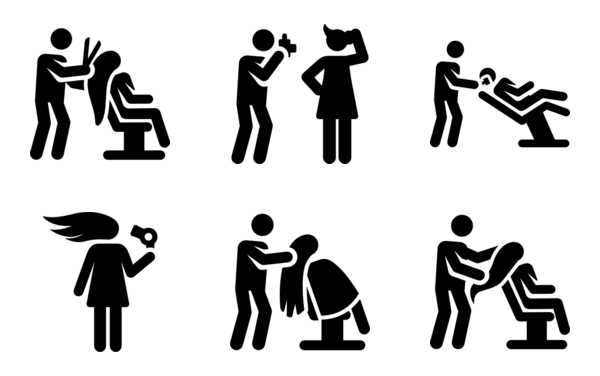 hair salon pictograms