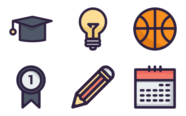 school icon set