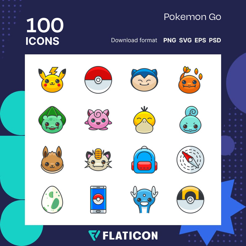 Pokemon Go Icon Pack Lineal Color 100 Svg Icons