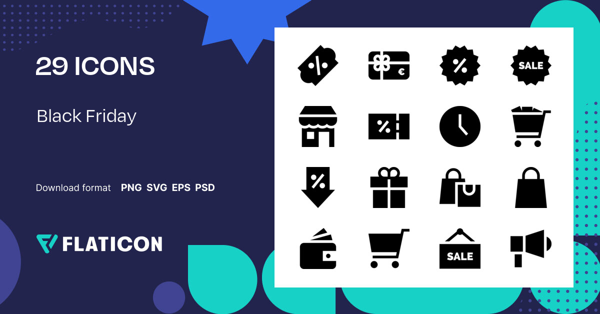 Black Friday Icon Pack | Filled | 29 .SVG Icons