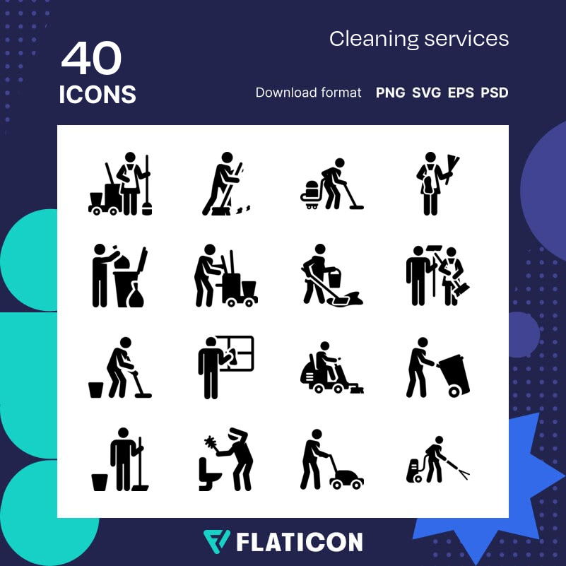 Cleaning services Icon Pack, Fill