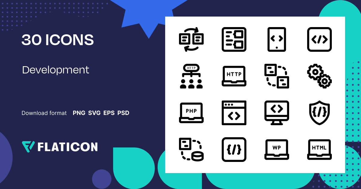 Development Icon Pack | Outline | 30 .SVG Icons