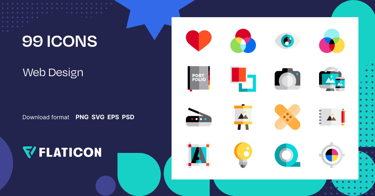 Web Design Icon Pack | Flat | 99 .SVG Icons