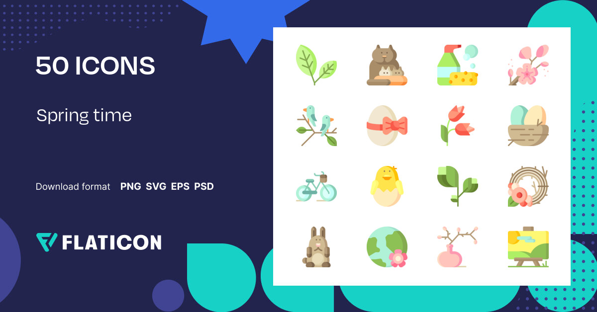 Spring time Icon Pack | Flat | 50 .SVG Icons