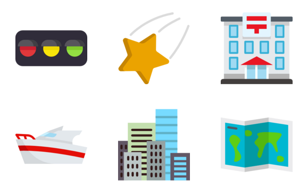Travel & places emoticons Travel & places emoticons