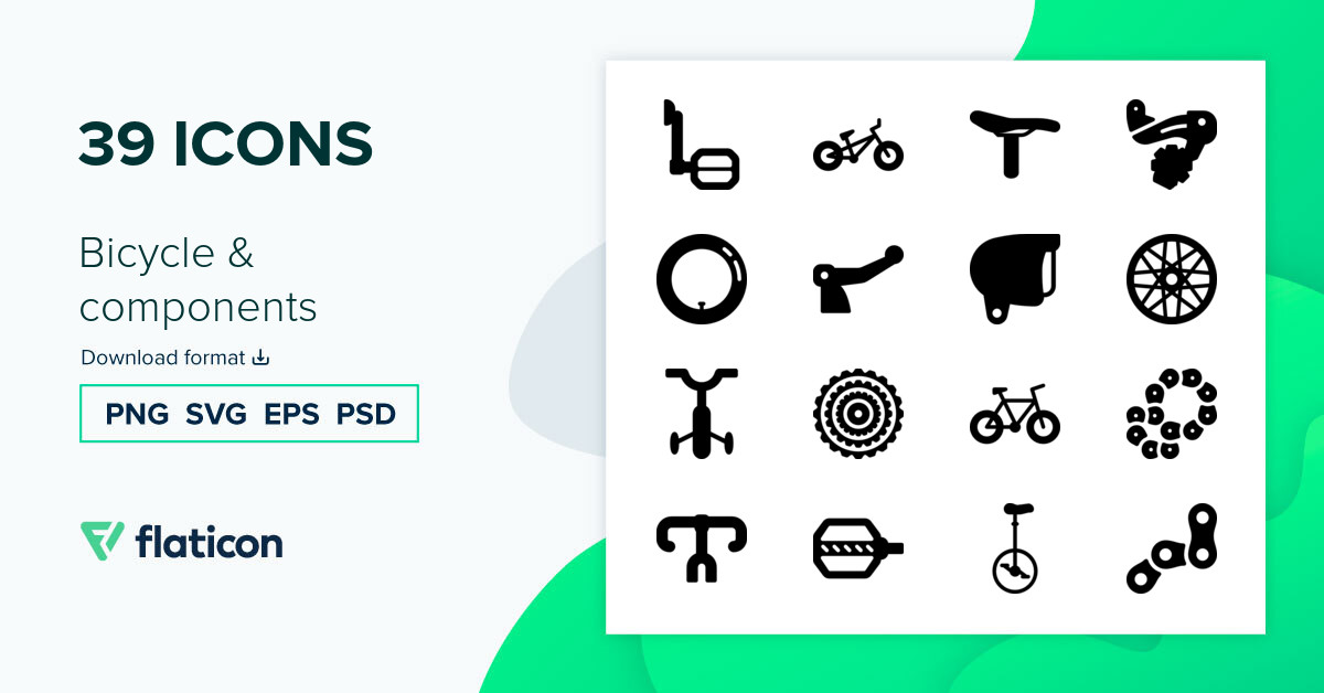 Bicycle & components Icon Pack | Fill | 39 .SVG Icons