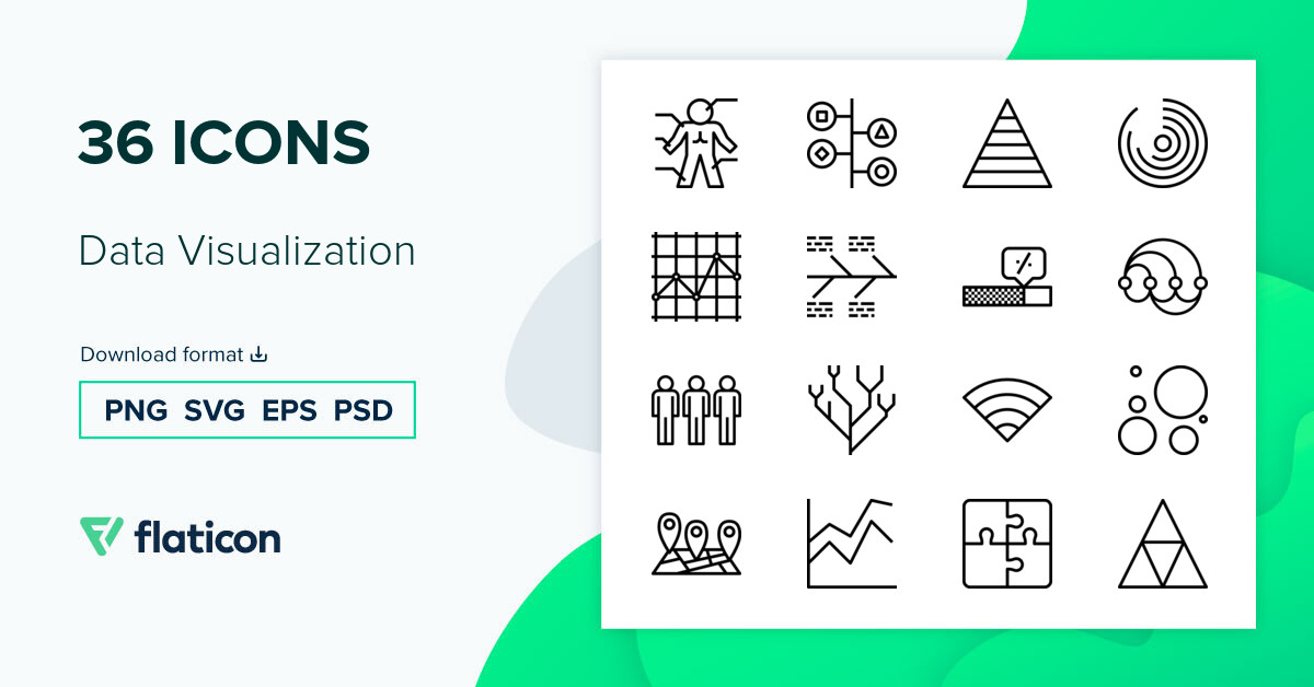 Data Visualization Icon Pack | Lineal | 36 .SVG Icons