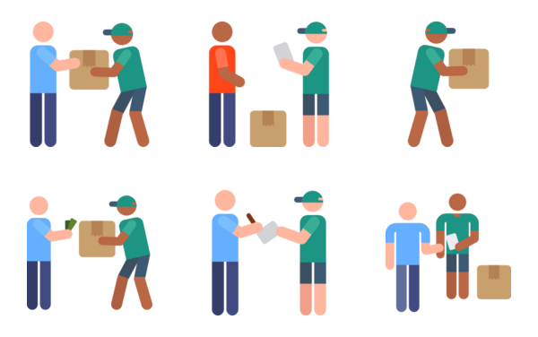 Online shopping human pictograms