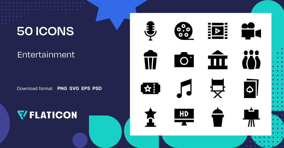 Entertainment Icon Pack | Filled | 50 .SVG Icons