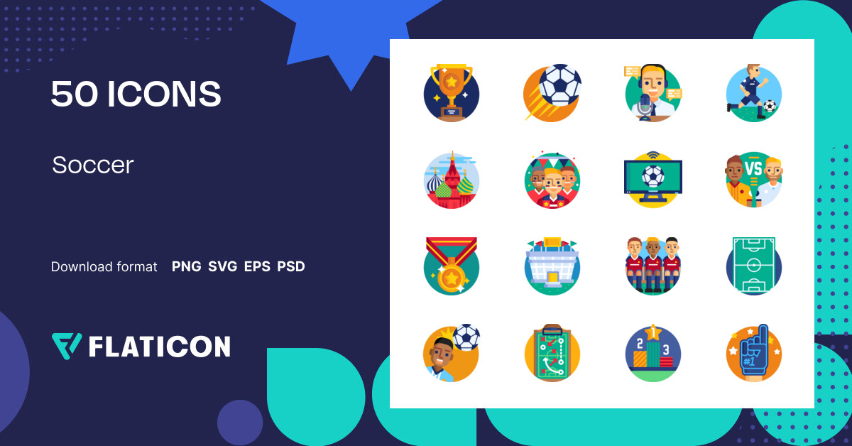 Soccer Icon Pack | Flat | 50 .SVG Icons