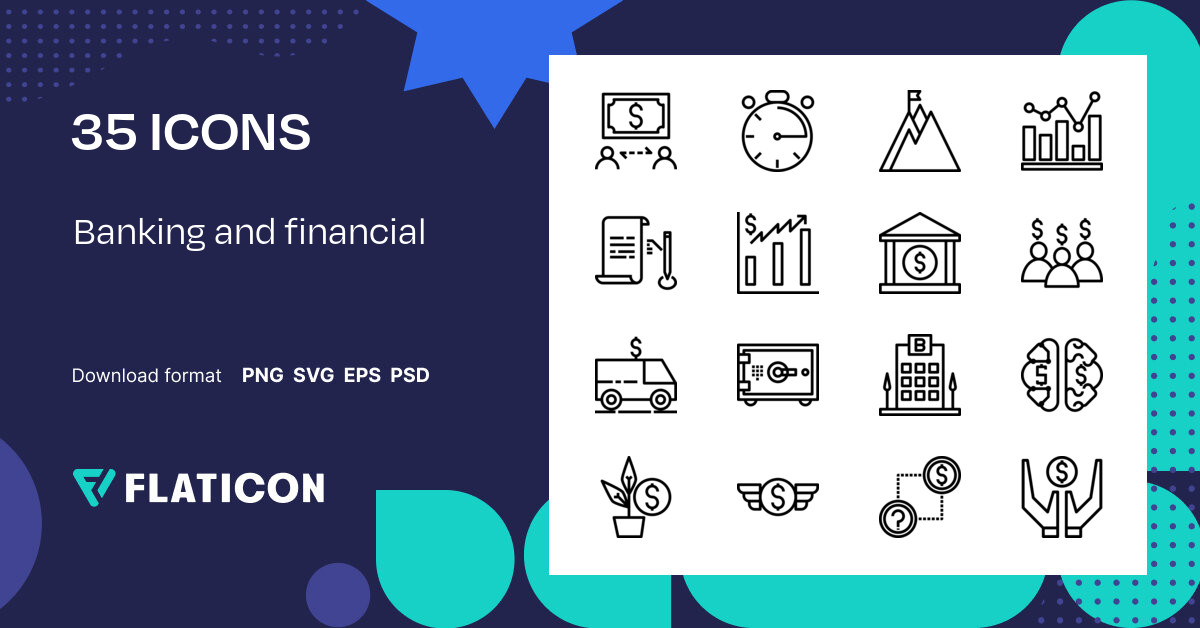 Banking and financial Icon Pack | Lineal | 35 .SVG Icons