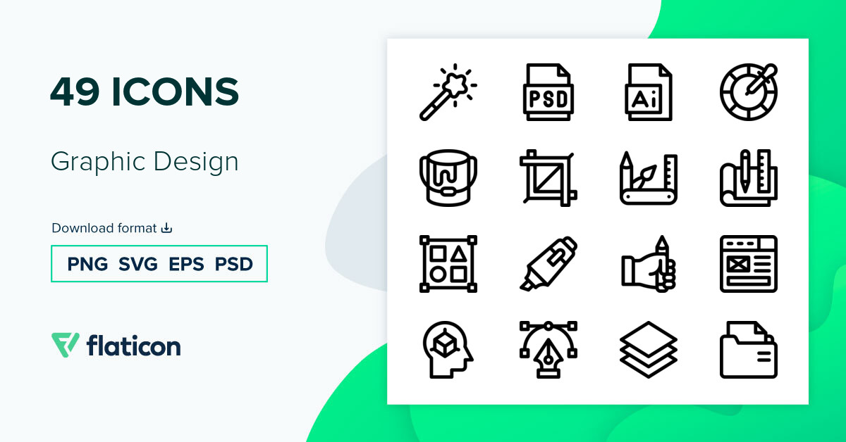 Graphic Design Icon Pack | Lineal | 49 .SVG Icons