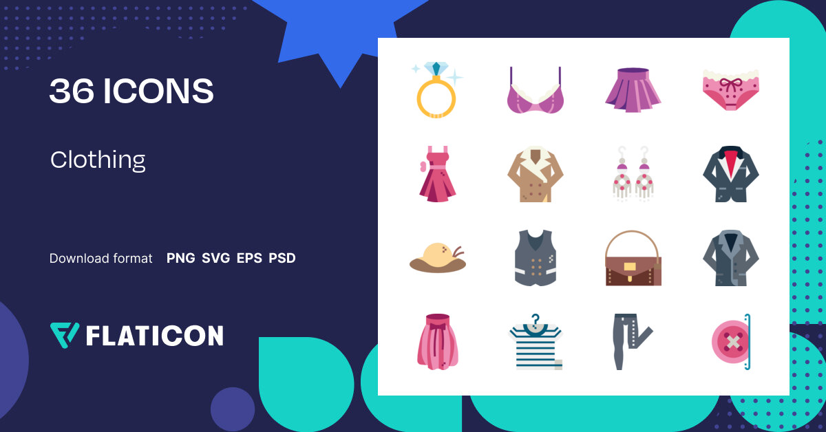 Clothing Icon Pack | Flat | 36 .SVG Icons