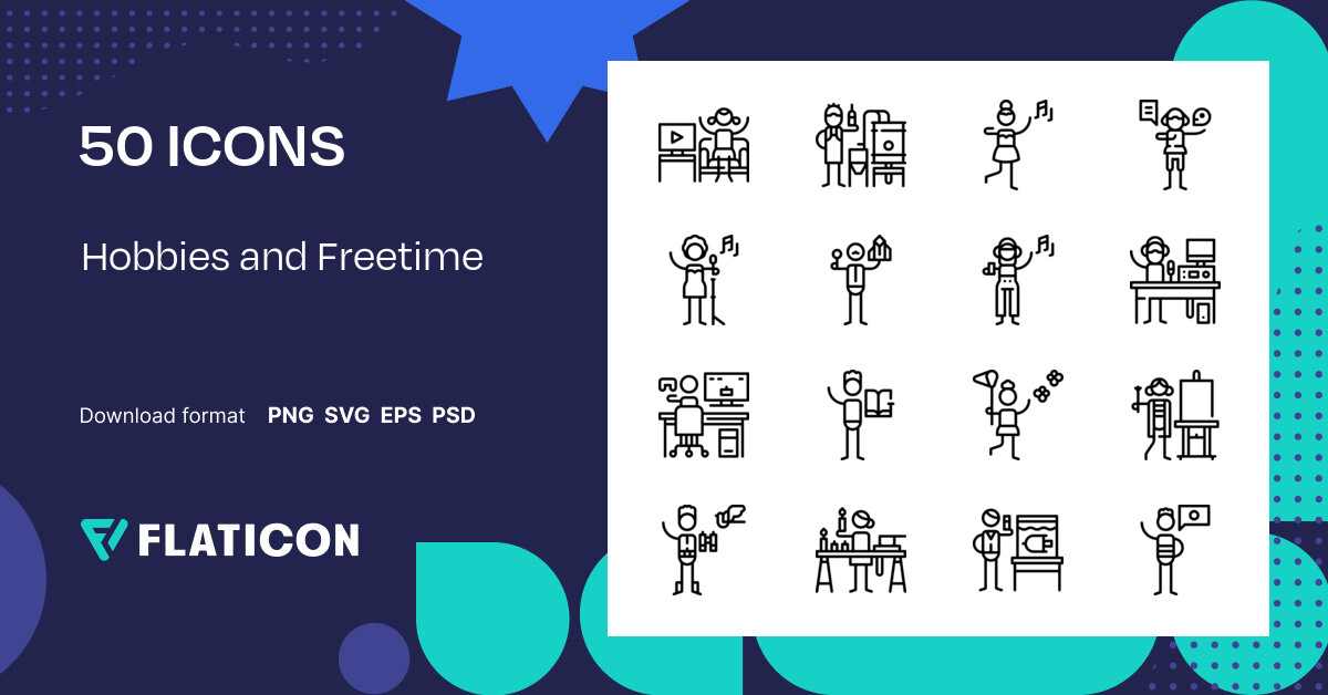 Hobbies and Freetime Icon Pack | Lineal | 50 .SVG Icons