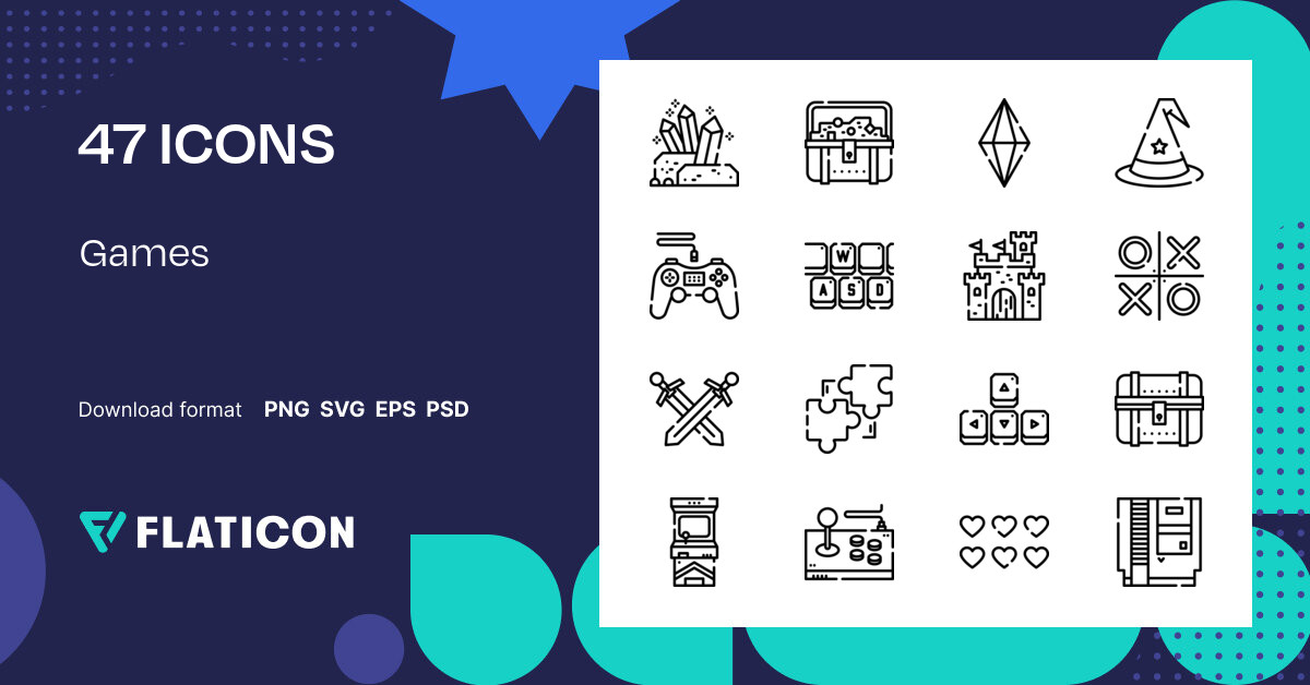 Games Icon Pack | Lineal | 47 .SVG Icons