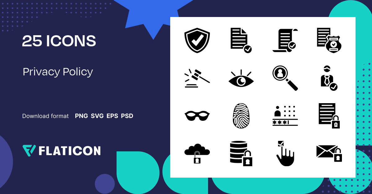 Privacy Policy Icon Pack Fill 25 .SVG Icons