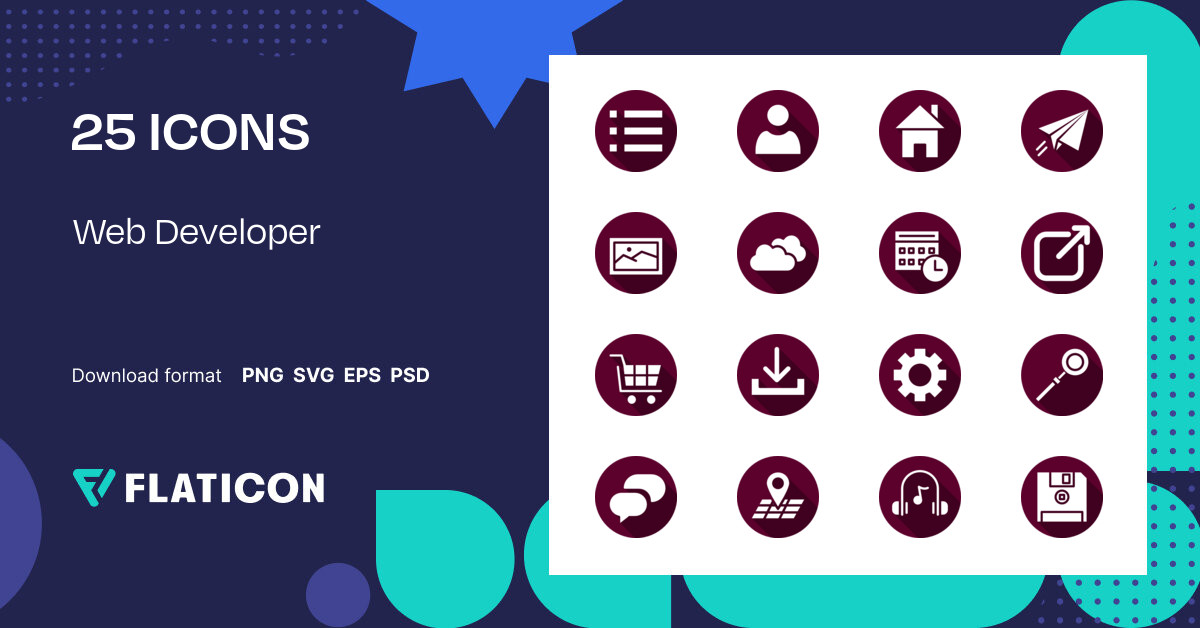 Web Developer Icon Pack | Circular | 25 .SVG Icons