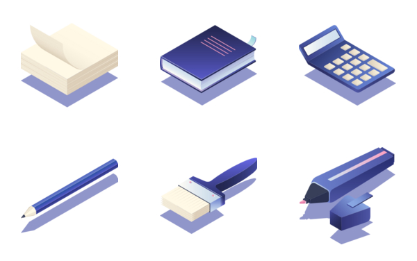 stationery isometric