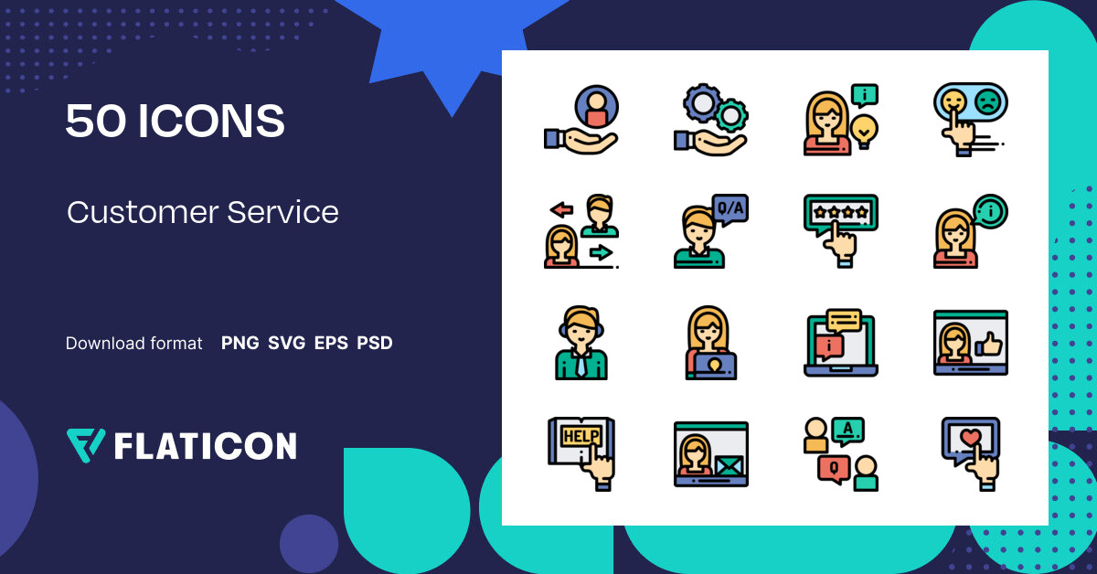 Customer Service Icon Pack | Lineal color | 50 .SVG Icons