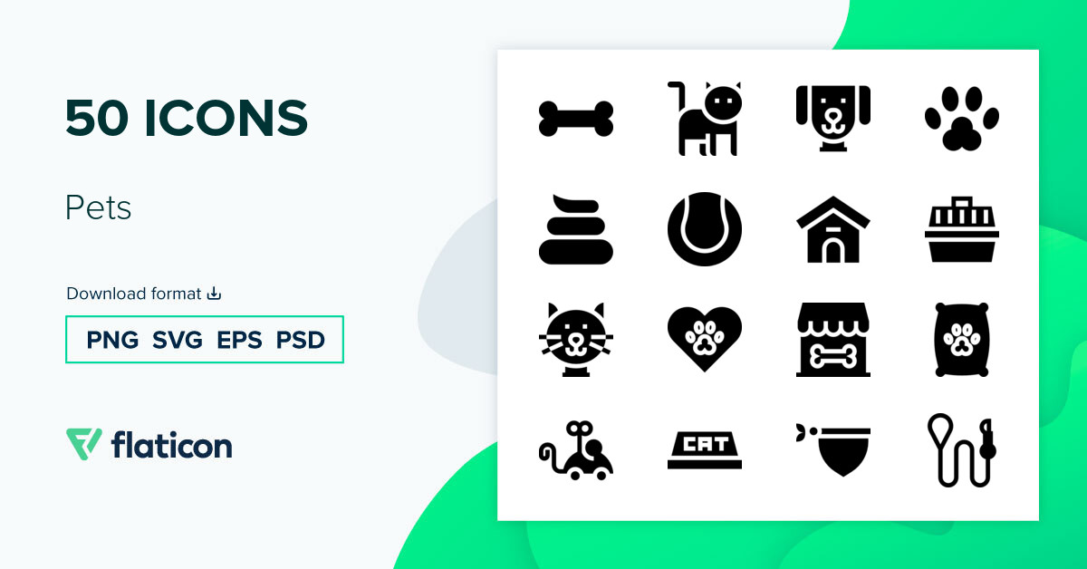 Pets Icon Pack | Filled | 50 .SVG Icons