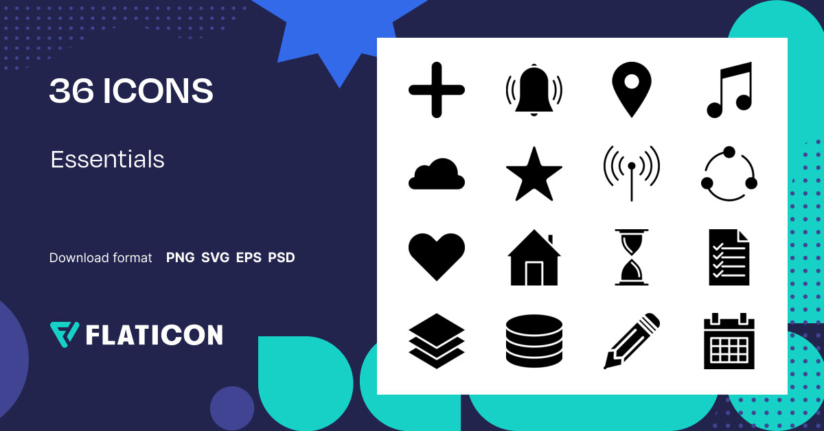 Essentials Icon Pack | Fill | 36 .SVG Icons