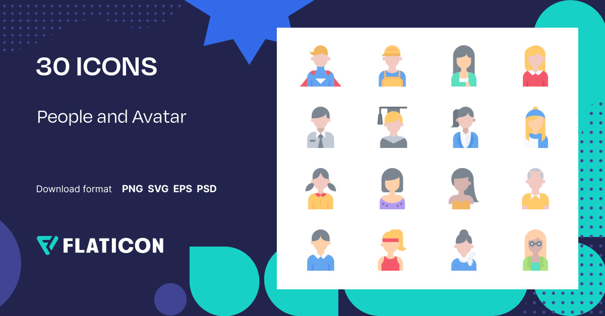 People and Avatar Icon Pack | Flat | 30 .SVG Icons