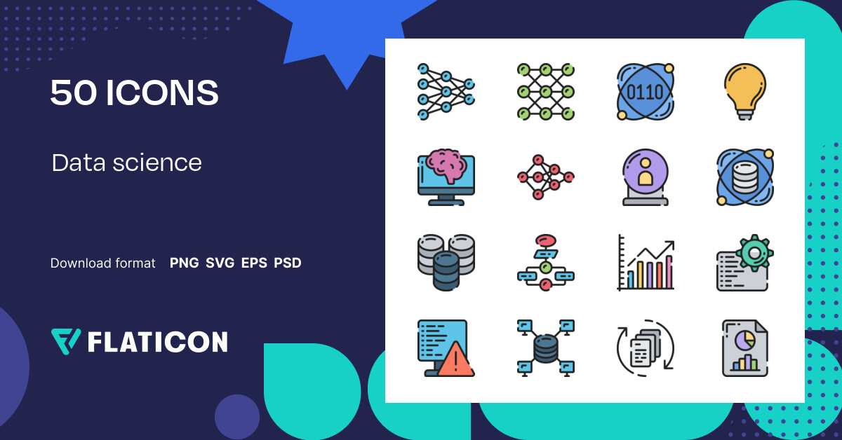 Data science Icon Pack | Soft-fill | 50 .SVG Icons