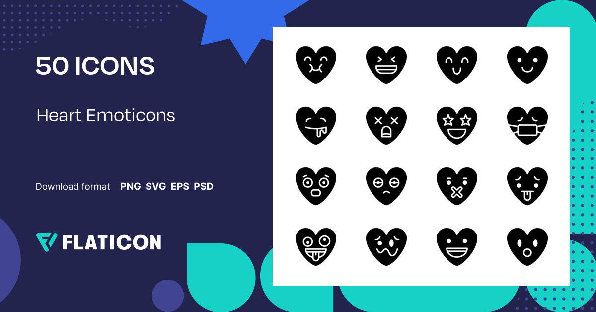 Heart Emoticons Icon Pack | Glyph | 50 .SVG Icons