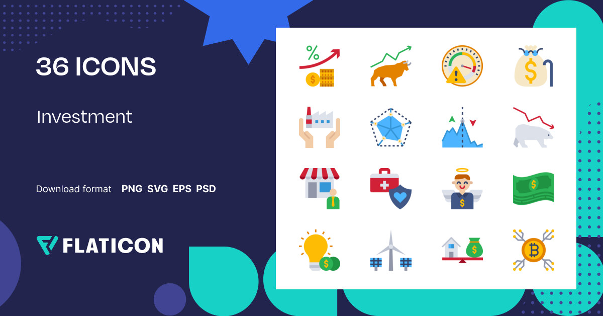 Investment Icon Pack | Flat | 36 .SVG Icons