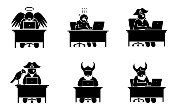 Character using computer internet  laptop