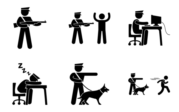 Security guard police thief